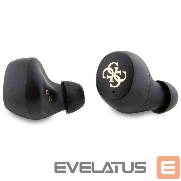 Nugarėlės dėklai Guess TWS Guess 4G Metal Bluetooth headphones with ENC docking station - black