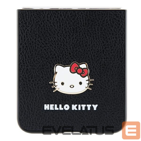 Nugarėlės dėklai Hello Kitty Hello Kitty Metal Logo Kitty Head case for Samsung Galaxy Z Flip 5 - black