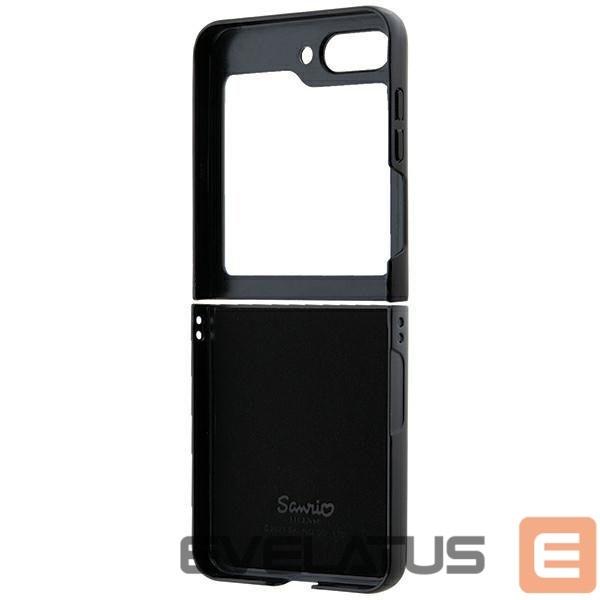 Nugarėlės dėklai Hello Kitty Hello Kitty Metal Logo Kitty Head case for Samsung Galaxy Z Flip 5 - black