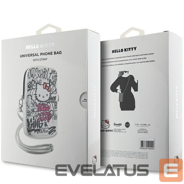 Nugarėlės dėklai Hello Kitty Hello Kitty Graffiti Kitty Head bag - white