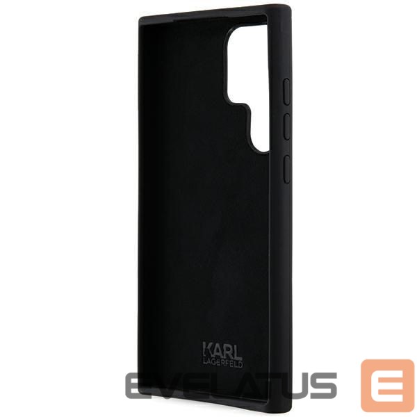 Nugarėlės dėklai Karl Lagerfeld Karl Lagerfeld Silicone Ikonik Metal Pin case for Samsung Galaxy S23 Ultra - black