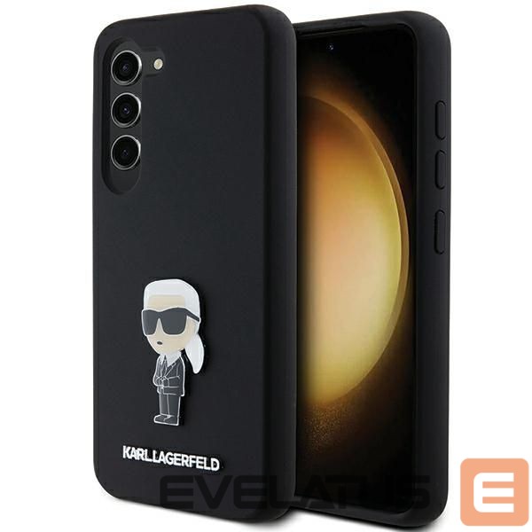 Nugarėlės dėklai Karl Lagerfeld Karl Lagerfeld Silicone Ikonik Metal Pin case for Samsung Galaxy S23+ - black
