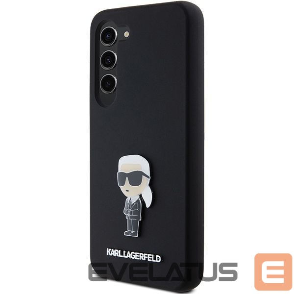 Nugarėlės dėklai Karl Lagerfeld Karl Lagerfeld Silicone Ikonik Metal Pin case for Samsung Galaxy S23+ - black