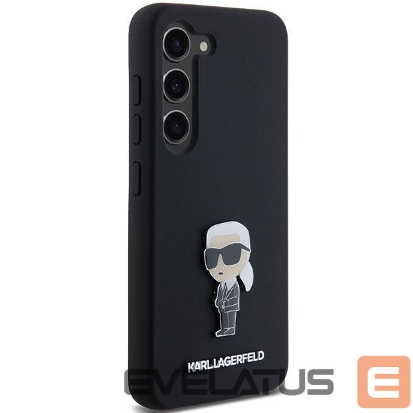 Nugarėlės dėklai Karl Lagerfeld Karl Lagerfeld Silicone Ikonik Metal Pin case for Samsung Galaxy S23 - black