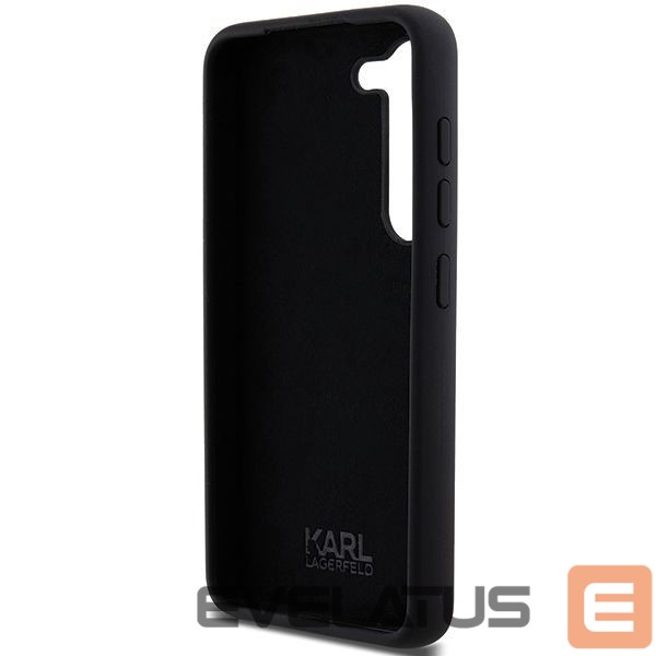 Nugarėlės dėklai Karl Lagerfeld Karl Lagerfeld Silicone Ikonik Metal Pin case for Samsung Galaxy S23 - black