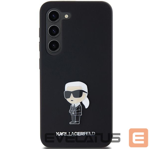 Nugarėlės dėklai Karl Lagerfeld Karl Lagerfeld Silicone Ikonik Metal Pin case for Samsung Galaxy S23 - black
