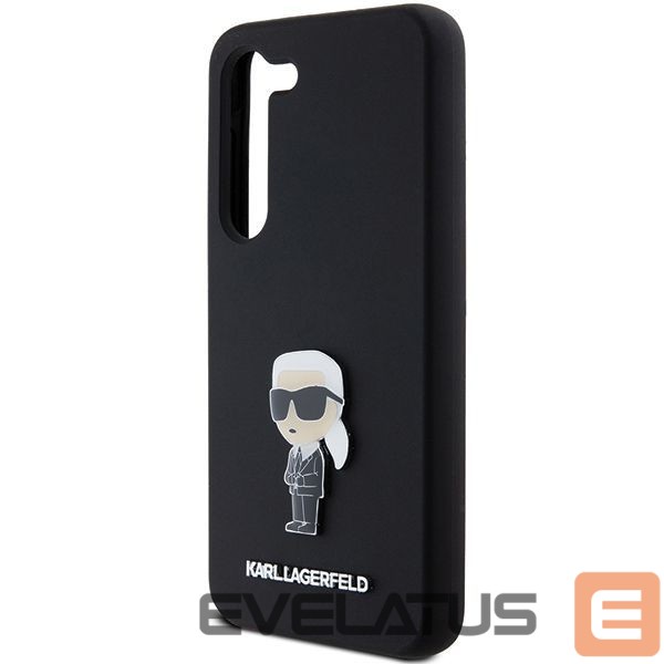 Nugarėlės dėklai Karl Lagerfeld Karl Lagerfeld Silicone Ikonik Metal Pin case for Samsung Galaxy S23 - black