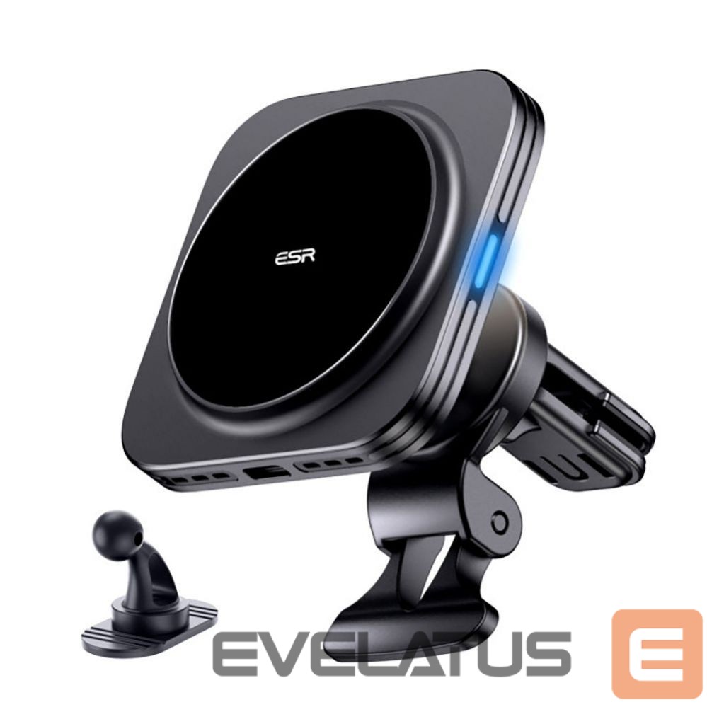 Kitas telefono priedas ESR ESR Halolock Magnetic QI2 Car Holder with MagSafe 15W Inductive Charger for Air Vent - Black