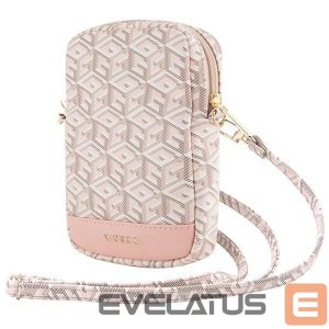 Kitas telefono priedas Guess  Guess Zip GCube Bottom Stripe phone bag - pink 