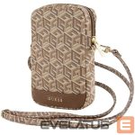 Kitas telefono priedas Guess  Guess Zip GCube Bottom Stripe phone bag - brown 