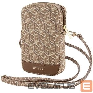 Kitas telefono priedas Guess  Guess Zip GCube Bottom Stripe phone bag - brown 