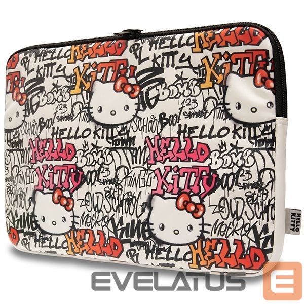 Kitas telefono priedas Hello Kitty Hello Kitty PU Metal Logo case for a 14" laptop - beige