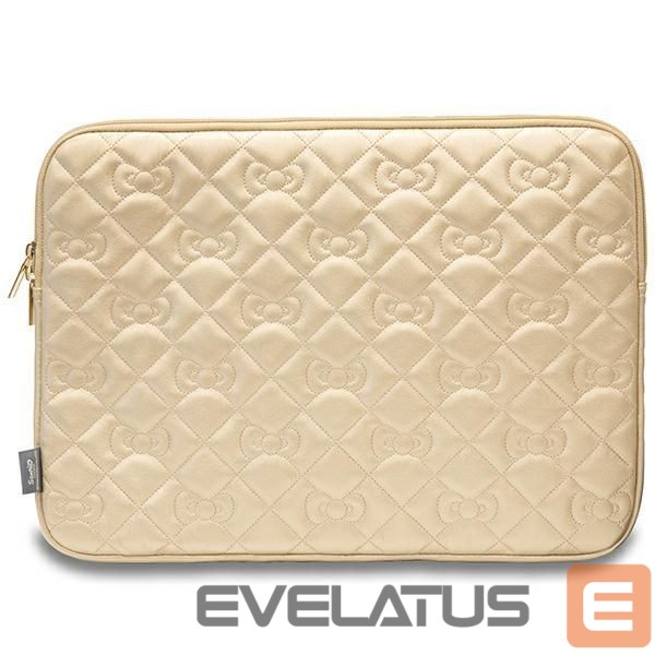 Kitas telefono priedas Hello Kitty Hello Kitty Zip PU Quilted Bows case for a 14" laptop - gold