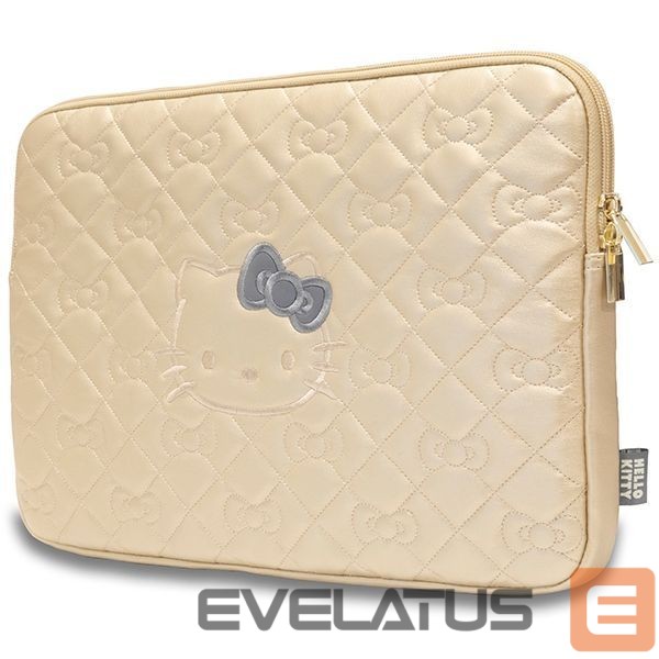 Kitas telefono priedas Hello Kitty Hello Kitty Zip PU Quilted Bows case for a 14" laptop - gold