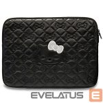Kitas telefono priedas Hello Kitty  Hello Kitty Zip PU Quilted Bows case for a 14" laptop - black 
