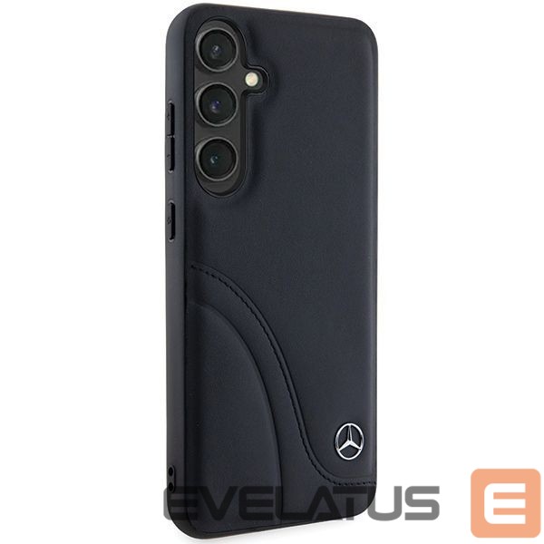 Kitas telefono priedas Mercedes-Benz Mercedes Leather Curved Stitches case for Samsung Galaxy S24+ - black