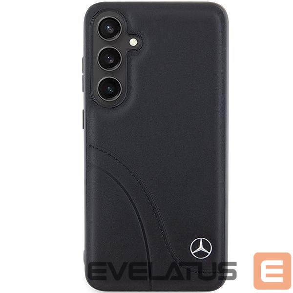 Kitas telefono priedas Mercedes-Benz Mercedes Leather Curved Stitches case for Samsung Galaxy S24 - black