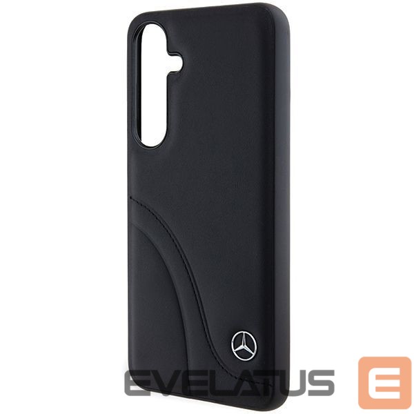 Kitas telefono priedas Mercedes-Benz Mercedes Leather Curved Stitches case for Samsung Galaxy S24 - black
