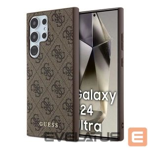 Kitas telefono priedas Guess  Guess 4G Metal Gold Logo case for Samsung Galaxy S24 Ultra - brown