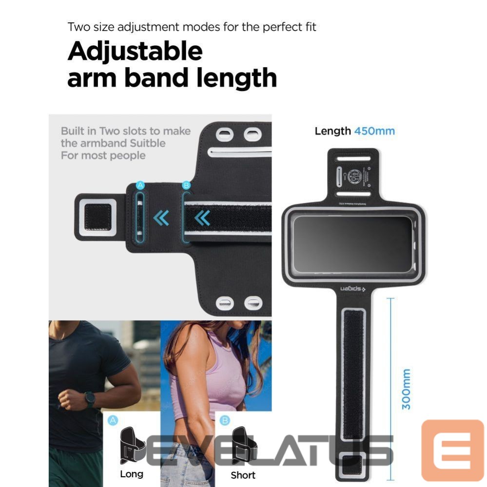Kitas telefono priedas Spigen Spigen A703 sports armband 6.9'' - black