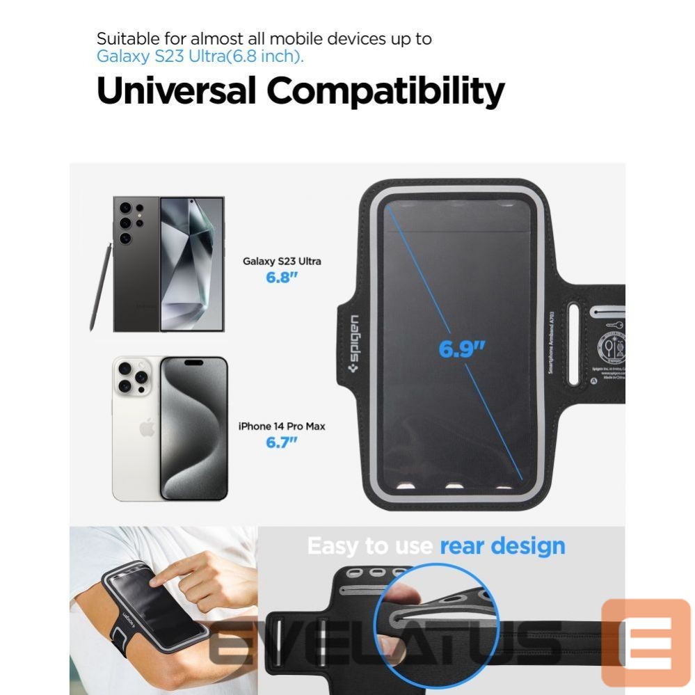 Kitas telefono priedas Spigen Spigen A703 sports armband 6.9'' - black