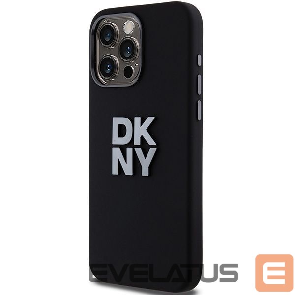 Nugarėlės dėklai DKNY DKNY Liquid Silicone Metal Logo iPhone 15 Pro Case - Black