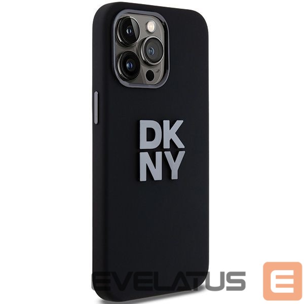 Nugarėlės dėklai DKNY DKNY Liquid Silicone Metal Logo iPhone 15 Pro Case - Black