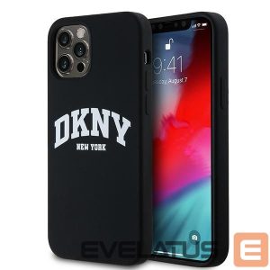 Nugarėlės dėklai DKNY  DKNY Liquid Silicone White Printed Logo MagSafe Case for iPhone 12/12 Pro - Black 