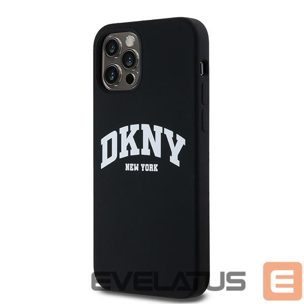 Nugarėlės dėklai DKNY DKNY Liquid Silicone White Printed Logo MagSafe Case for iPhone 12/12 Pro - Black