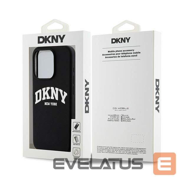 Nugarėlės dėklai DKNY DKNY Liquid Silicone White Printed Logo MagSafe iPhone 14 Pro Case - Black