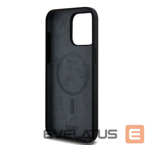 Nugarėlės dėklai DKNY DKNY Liquid Silicone White Printed Logo MagSafe case for iPhone 15 Pro Max - black