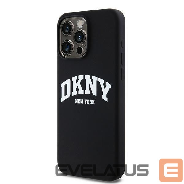 Nugarėlės dėklai DKNY DKNY Liquid Silicone White Printed Logo MagSafe case for iPhone 15 Pro Max - black