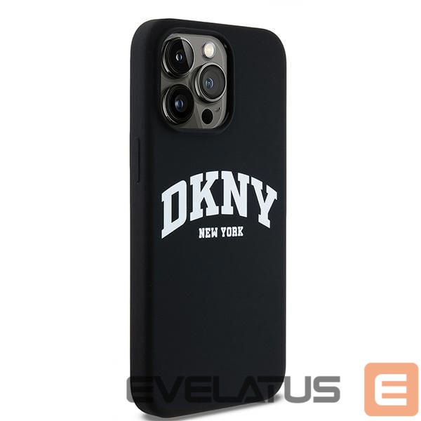 Nugarėlės dėklai DKNY DKNY Liquid Silicone White Printed Logo MagSafe case for iPhone 15 Pro Max - black