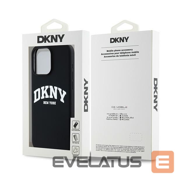 Nugarėlės dėklai DKNY DKNY Liquid Silicone White Printed Logo MagSafe case for iPhone 15 Pro Max - black