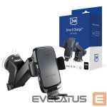 Automatinis laikiklis 3MK  3mk Drive & Charge car phone holder for grille/window/cockpit with inductive charger - black 