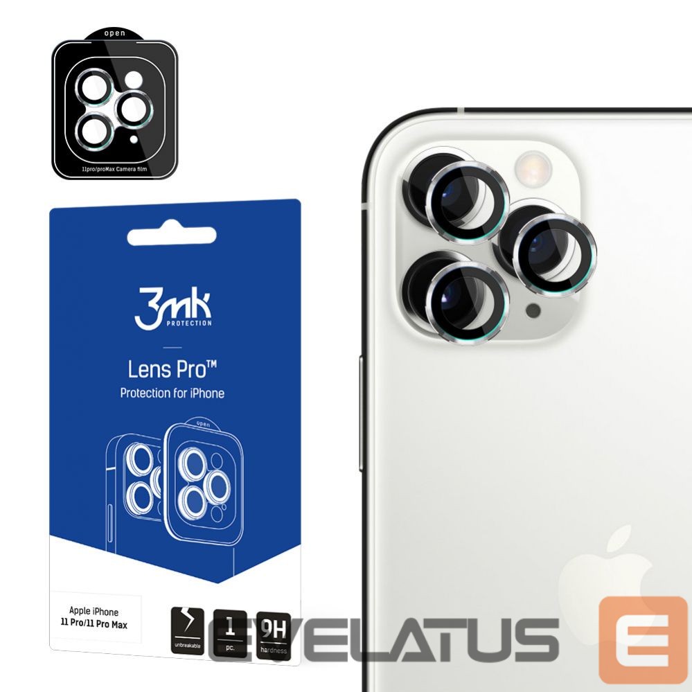Kitas telefono priedas 3MK 3mk Lens Protection Pro Camera Cover for iPhone 11 Pro / 11 Pro Max - Silver