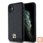 Kitas telefono priedas DKNY  DKNY Leather Monogram Pattern Metal Logo MagSafe Case for iPhone 11 / Xr - Black 