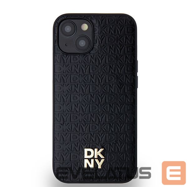 Kitas telefono priedas DKNY DKNY Leather Monogram Pattern Metal Logo MagSafe Case for iPhone 15/14/13 - Black