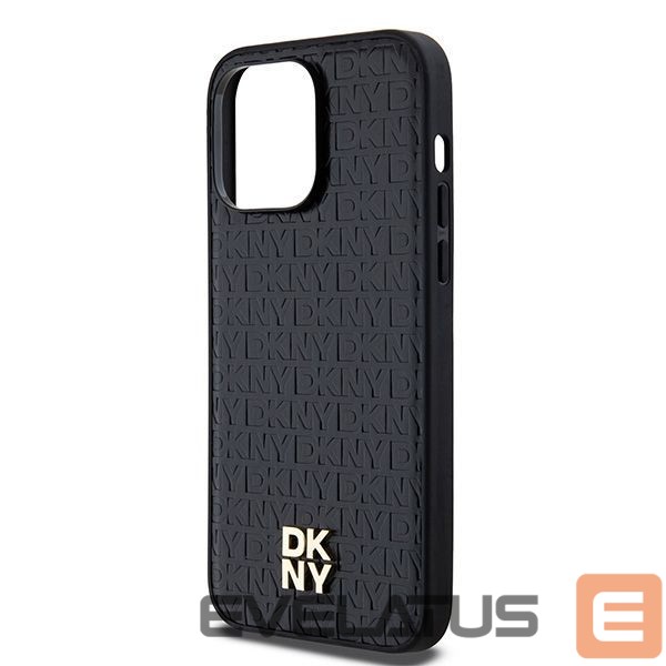 Kitas telefono priedas DKNY DKNY Leather Monogram Pattern Metal Logo MagSafe Case for iPhone 14 Pro Max - Black