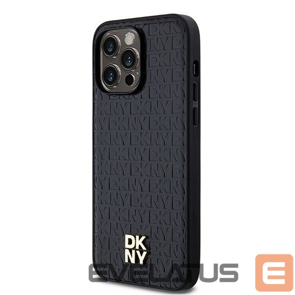 Kitas telefono priedas DKNY DKNY Leather Monogram Pattern Metal Logo MagSafe Case for iPhone 14 Pro Max - Black