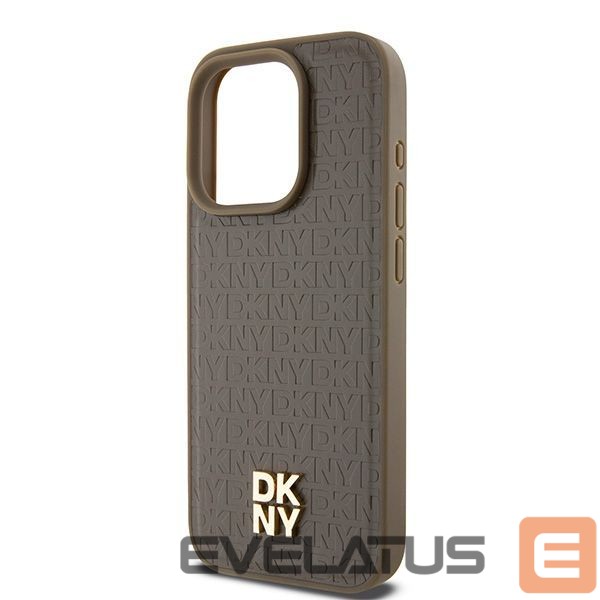 Kitas telefono priedas DKNY DKNY Leather Pattern Metal Logo MagSafe Case for iPhone 14 Pro Max - Brown