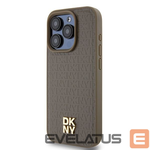 Kitas telefono priedas DKNY DKNY Leather Pattern Metal Logo MagSafe Case for iPhone 14 Pro Max - Brown