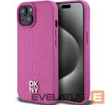 Kitas telefono priedas DKNY  DKNY Leather Pattern Metal Logo MagSafe case for iPhone 15 / 14 / 13 - pink 