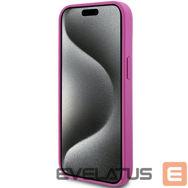 Kitas telefono priedas DKNY DKNY Leather Pattern Metal Logo MagSafe case for iPhone 15 / 14 / 13 - pink