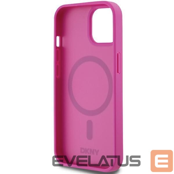 Kitas telefono priedas DKNY DKNY Leather Pattern Metal Logo MagSafe case for iPhone 15 / 14 / 13 - pink