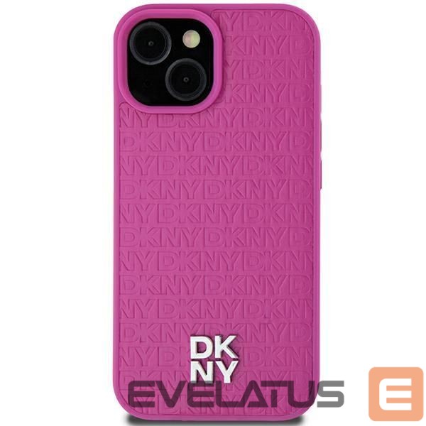 Kitas telefono priedas DKNY DKNY Leather Pattern Metal Logo MagSafe case for iPhone 15 / 14 / 13 - pink