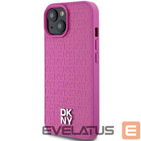 Kitas telefono priedas DKNY DKNY Leather Pattern Metal Logo MagSafe case for iPhone 15 / 14 / 13 - pink