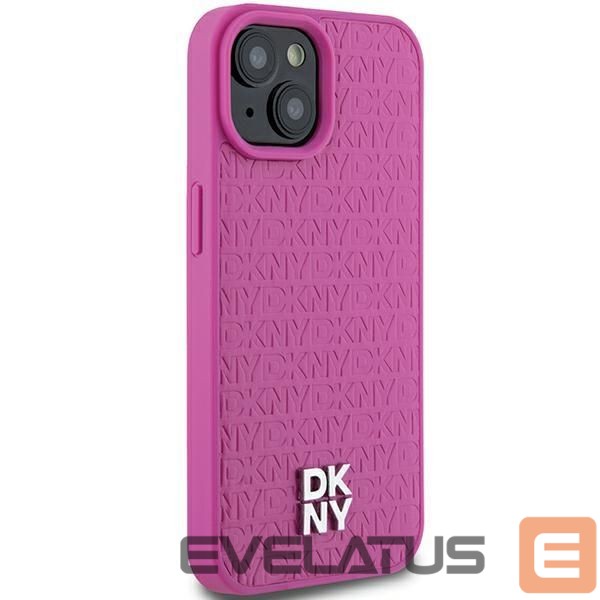 Kitas telefono priedas DKNY DKNY Leather Pattern Metal Logo MagSafe case for iPhone 15 / 14 / 13 - pink