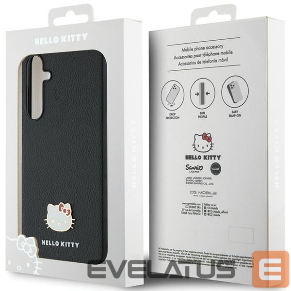 Kitas telefono priedas Hello Kitty Hello Kitty Metal Logo Kitty Head case for Samsung Galaxy A55 - black