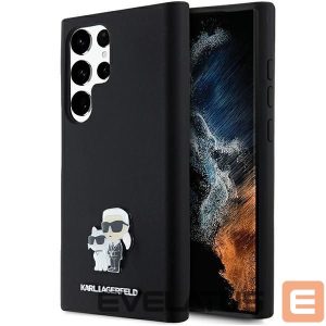 Kitas telefono priedas Karl Lagerfeld  Karl Lagerfeld Silicone Karl&Choupette Metal Pin case for Samsung Galaxy S24 Ultra - black 